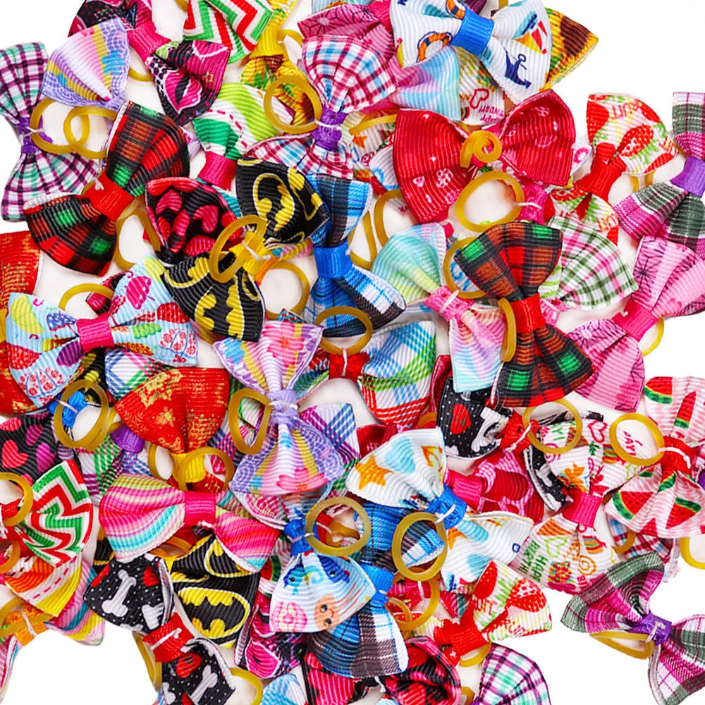 Pet head plaid bow cloth decoration accessory for dogs cats British style random colour