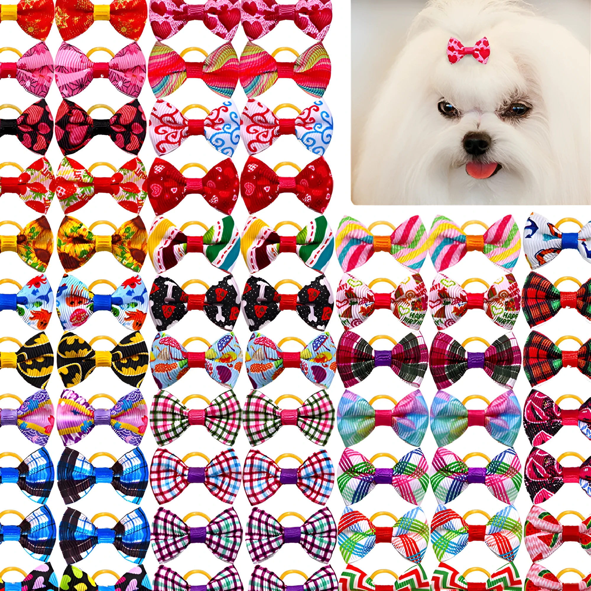 Pet head plaid bow cloth decoration accessory for dogs cats British style random colour