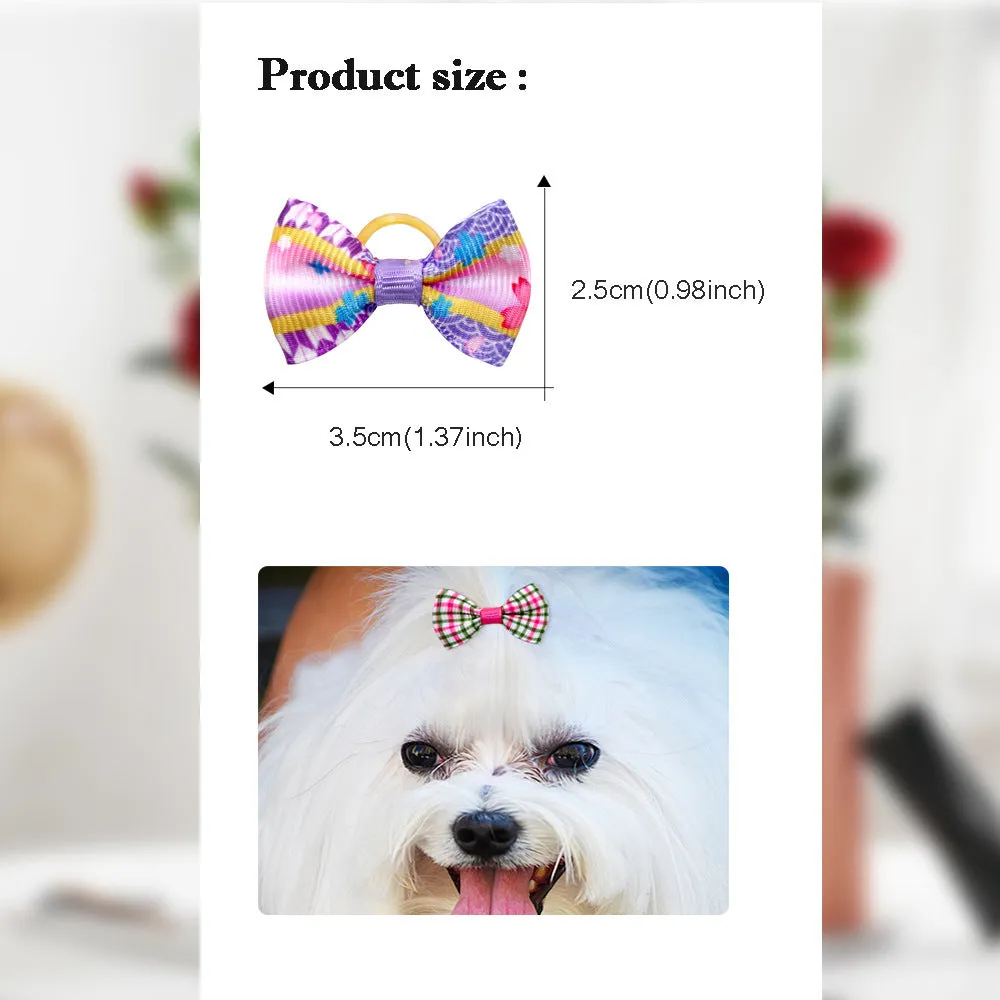 Pet head plaid bow cloth decoration accessory for dogs cats British style random colour