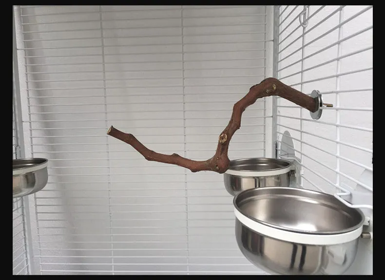 Natural grape wood bird stand pole for parrot cage, unique vine perch