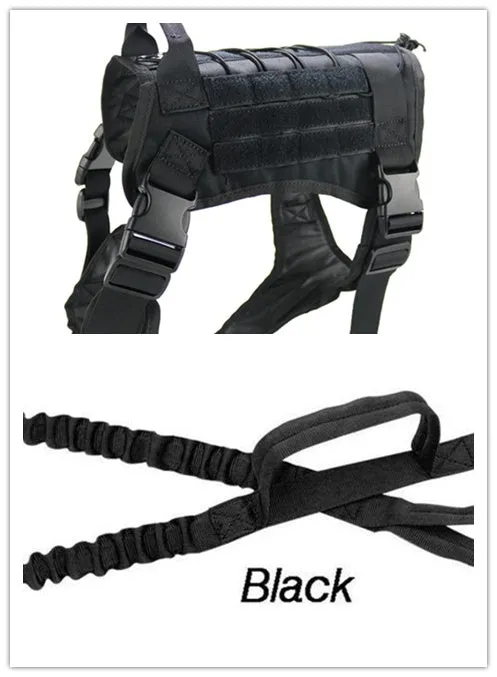 Tactical large dog vest in Army Green made from 1000D nylon with nylon webbing chest strap