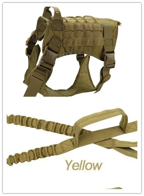 Tactical large dog vest in Army Green made from 1000D nylon with nylon webbing chest strap