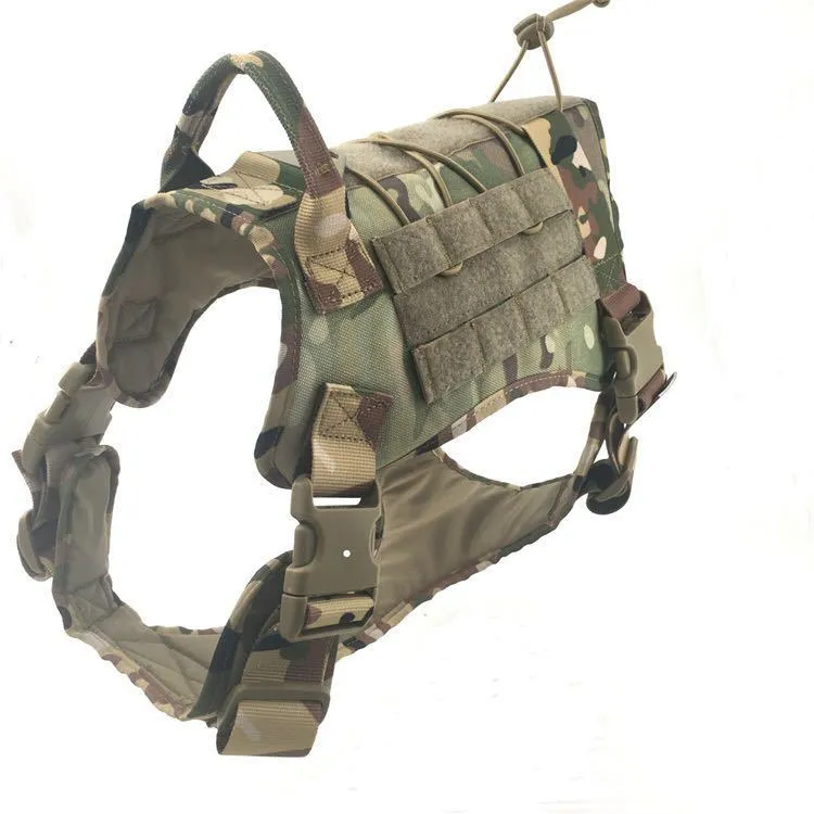 Tactical large dog vest in Army Green made from 1000D nylon with nylon webbing chest strap
