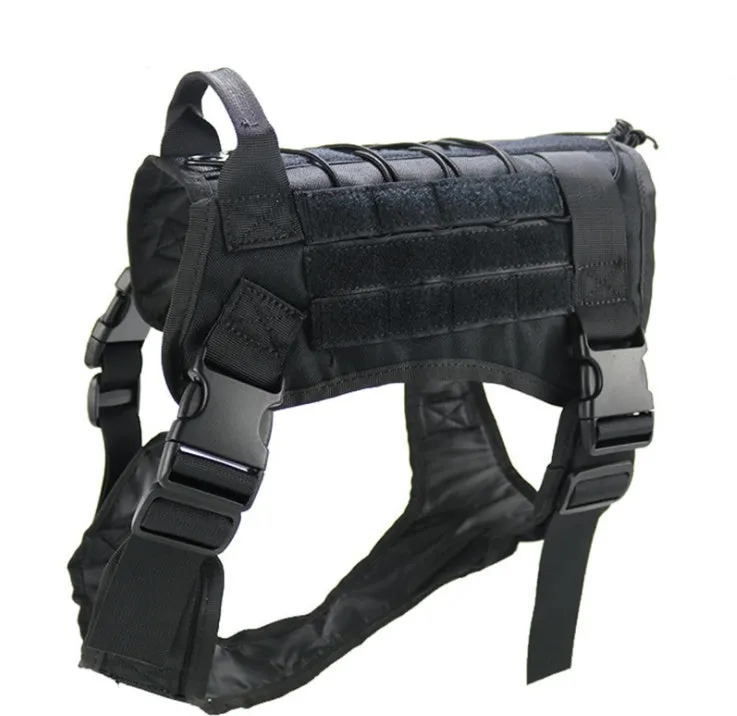 Tactical large dog vest in Army Green made from 1000D nylon with nylon webbing chest strap