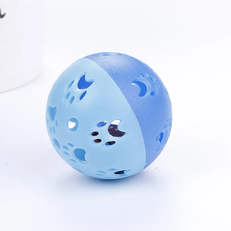 Pethome hollow plastic sounding cat toy ball in pink and blue 5cm diameter