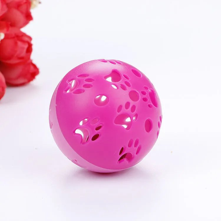 Pethome hollow plastic sounding cat toy ball in pink and blue 5cm diameter