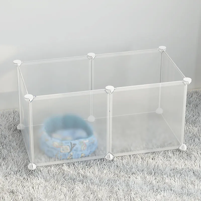 11-piece small dog indoor fence cage with door and modular iron wire panels in white