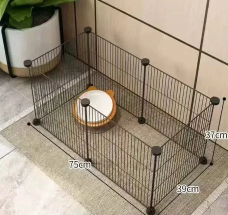 11-piece small dog indoor fence cage with door and modular iron wire panels in white