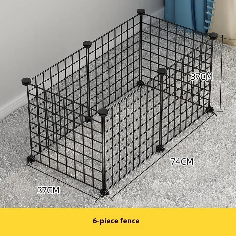 11-piece small dog indoor fence cage with door and modular iron wire panels in white