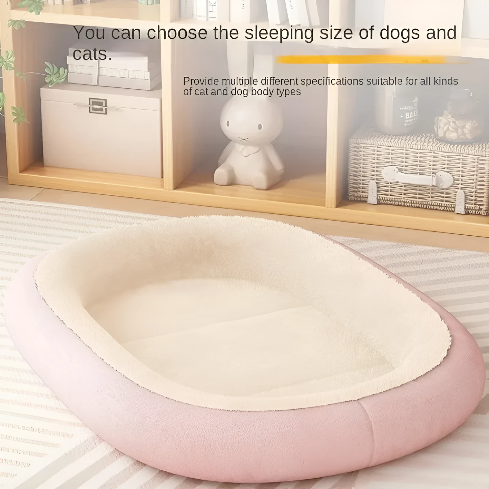 Thickened winter dog kennel house for small medium pets in grey colour, showing removable cushion and waterproof fabric.