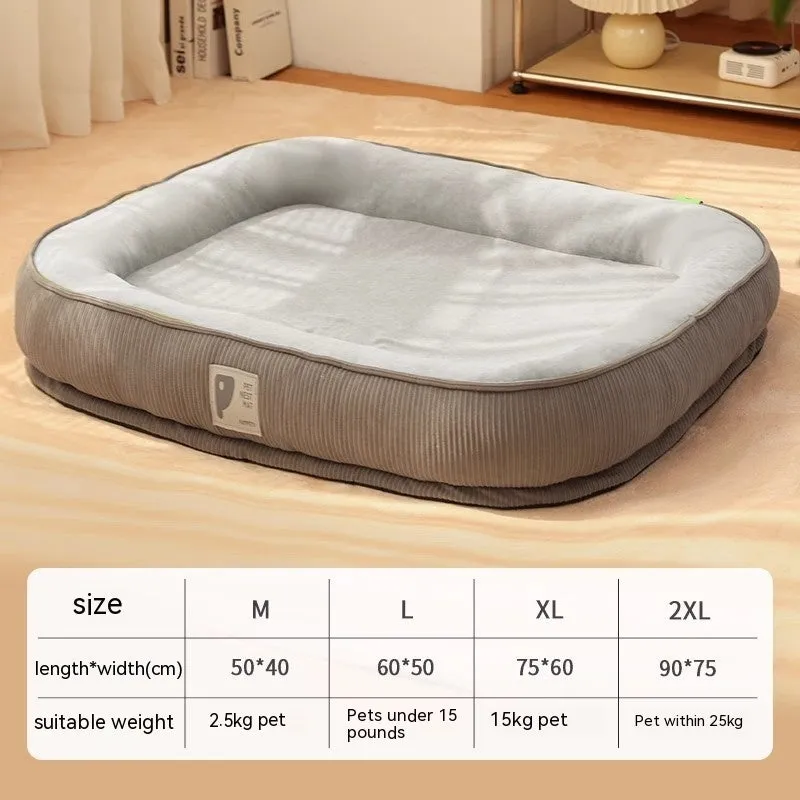 Home winter warm plush dog bed in light grey with deep nest shape and raised rim