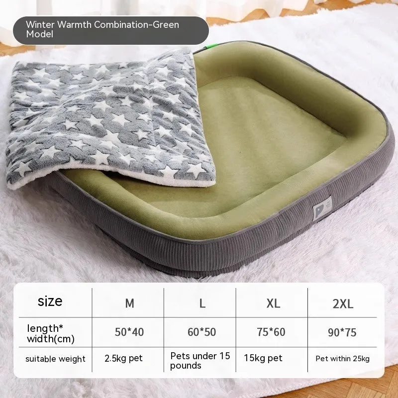Home winter warm plush dog bed in light grey with deep nest shape and raised rim