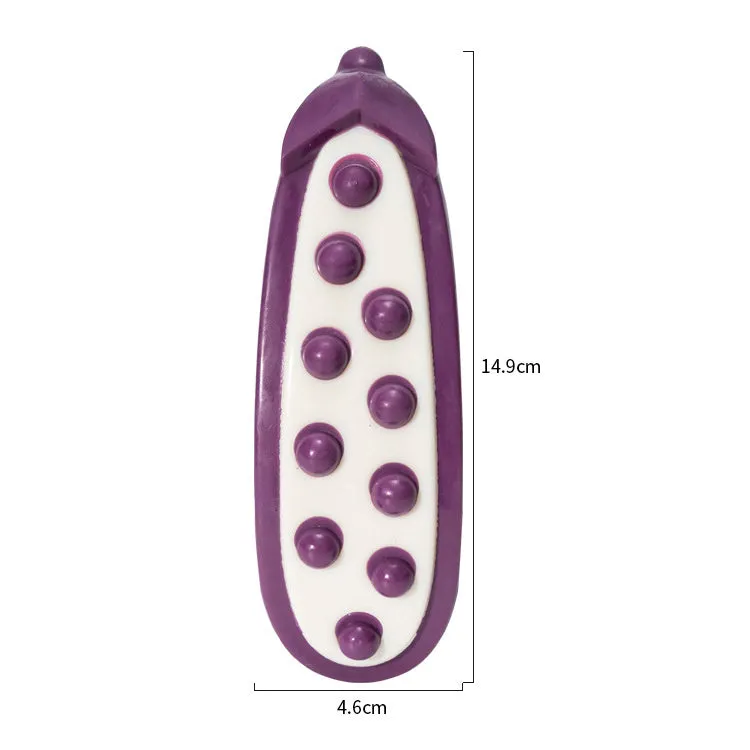 Green and purple simulation dog chew toys for large dogs and teething puppies