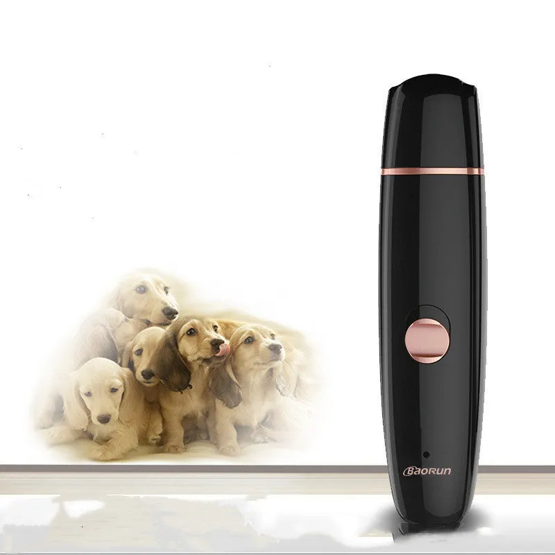Black cat pet nail clipper ABS rechargeable electric grinder with USB cable