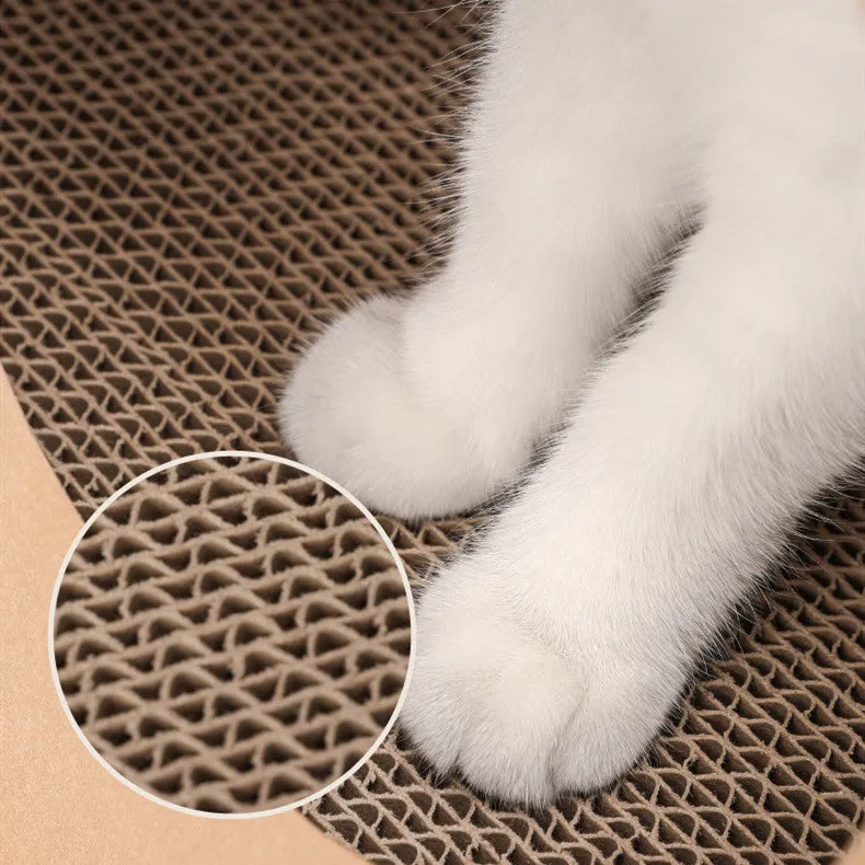Brown washable kraft paper bag cat nest with integrated corrugated scratch board measuring 40x30x53cm