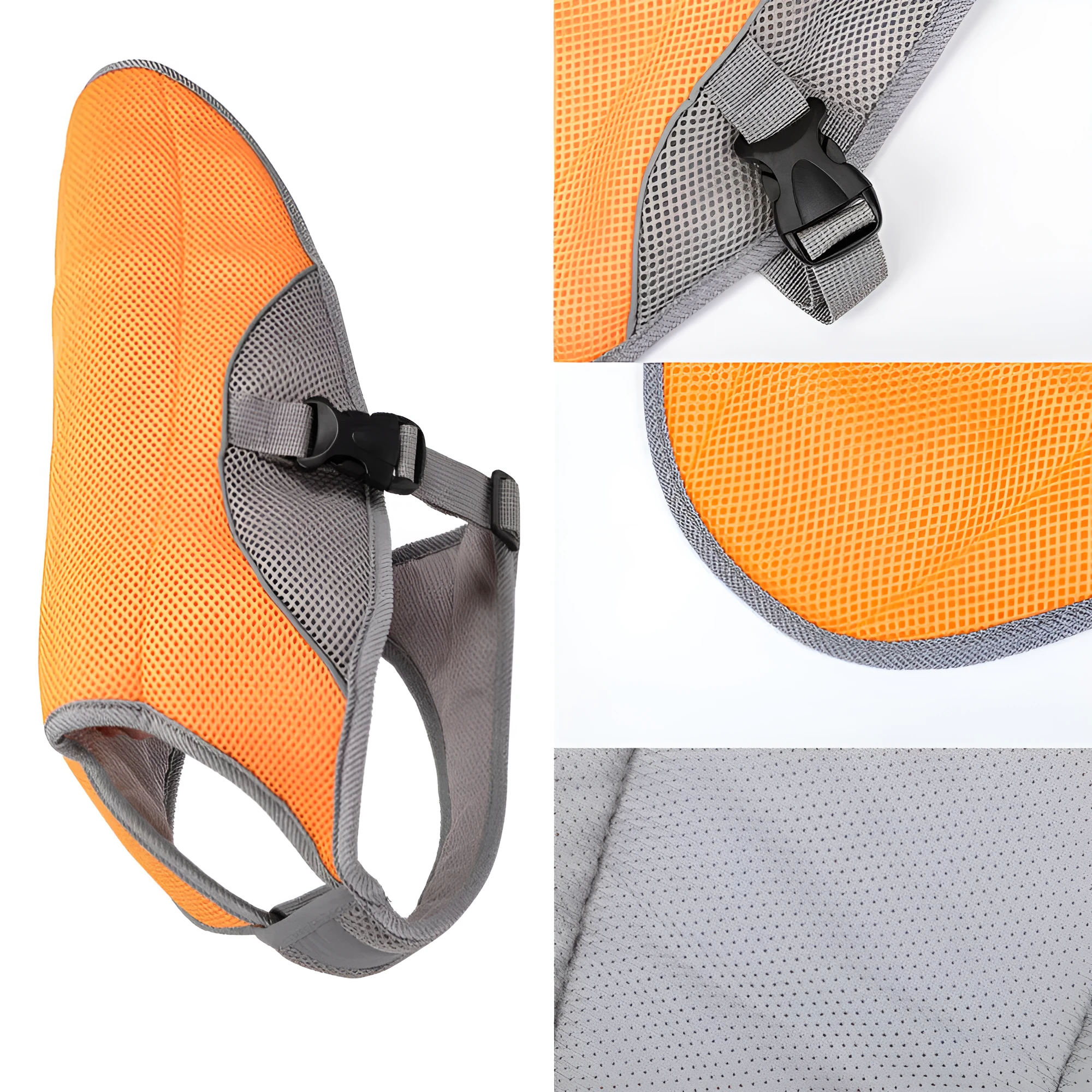 Summer dog cooling vest in Blue with cool-sensing fabric, breathable mesh and cotton filling