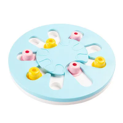 IOKHEIRA slow feeder dog bowl with honeycomb design and suction cup in blue colour
