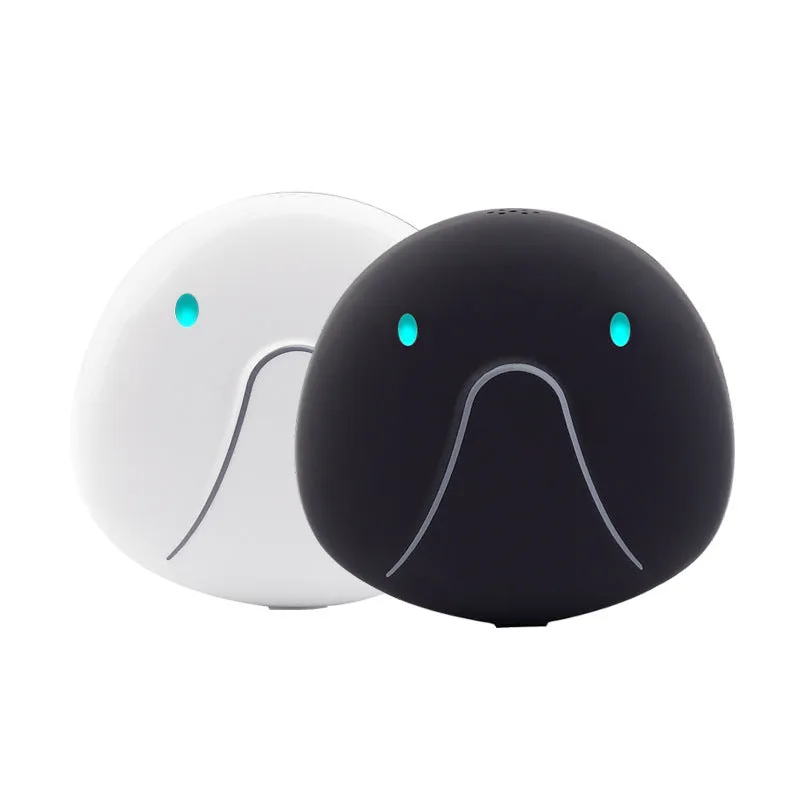 Mini pet smart wearable locator in black with ABS PVC body showing compact design for cat or dog collar