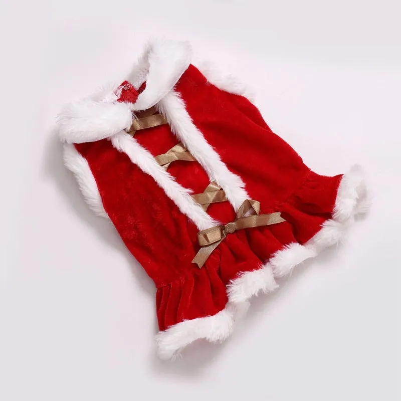 Red polyester transformation pet clothes for teddy and bichon in European and American style