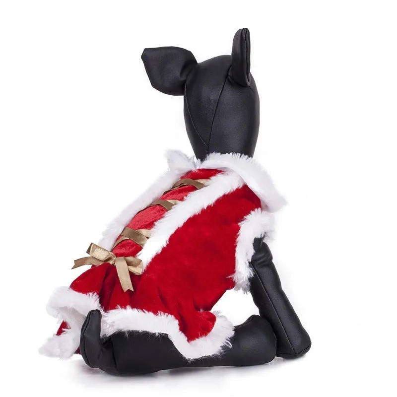 Red polyester transformation pet clothes for teddy and bichon in European and American style