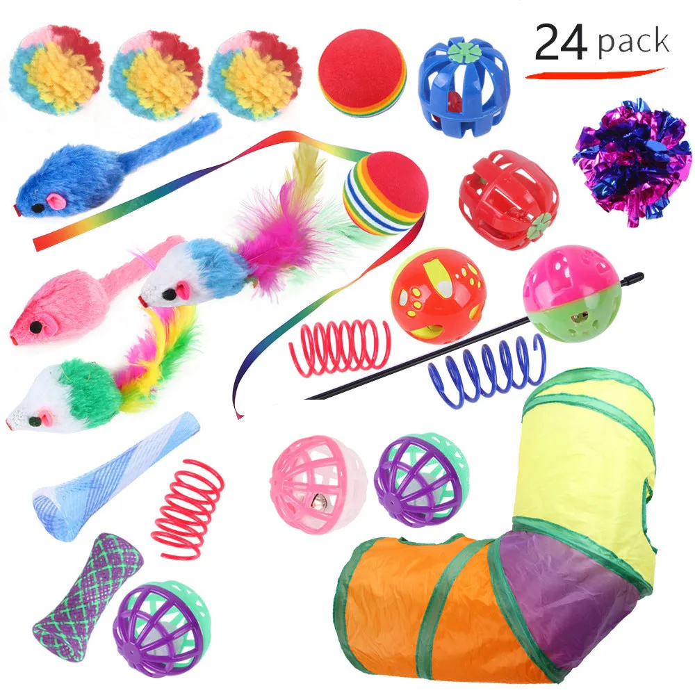 Plastic cat tunnel toy with channel design for indoor feline play in multiple colour options