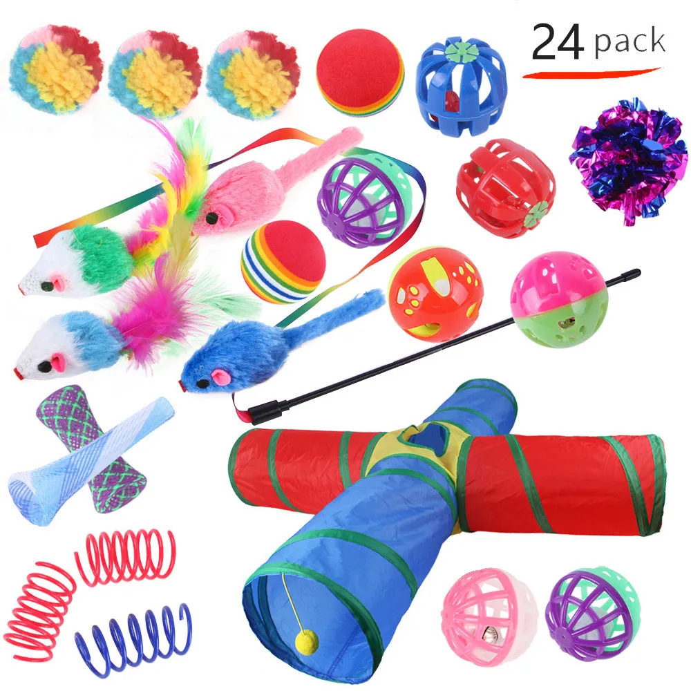 Plastic cat tunnel toy with channel design for indoor feline play in multiple colour options