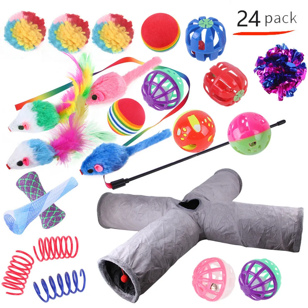 Plastic cat tunnel toy with channel design for indoor feline play in multiple colour options