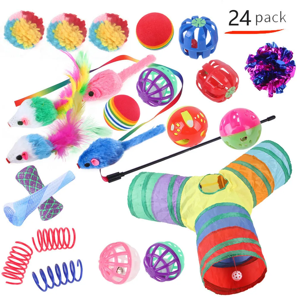 Plastic cat tunnel toy with channel design for indoor feline play in multiple colour options