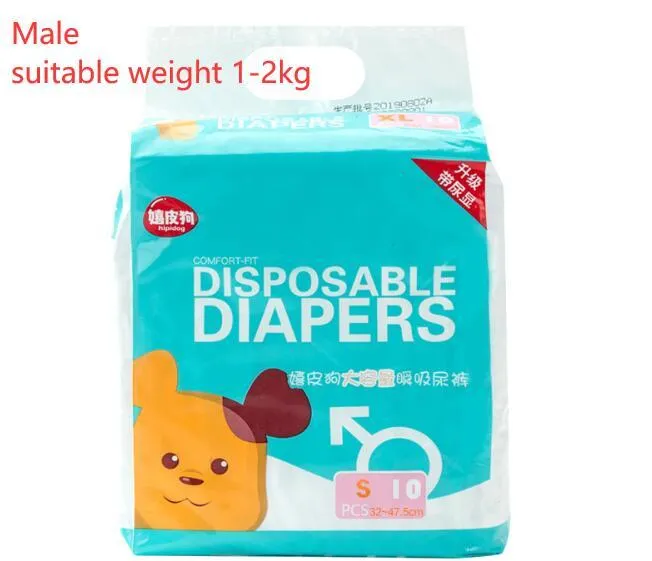 10-pack adjustable dog diapers with wetness indicator, soft fabric, for male and female dogs