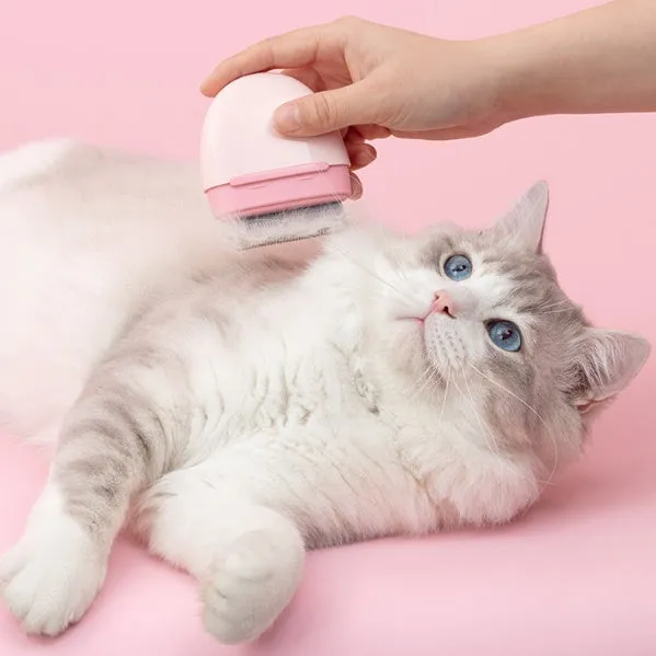 Cat hair comb plastic grooming tool to remove floating fur available in multiple colours