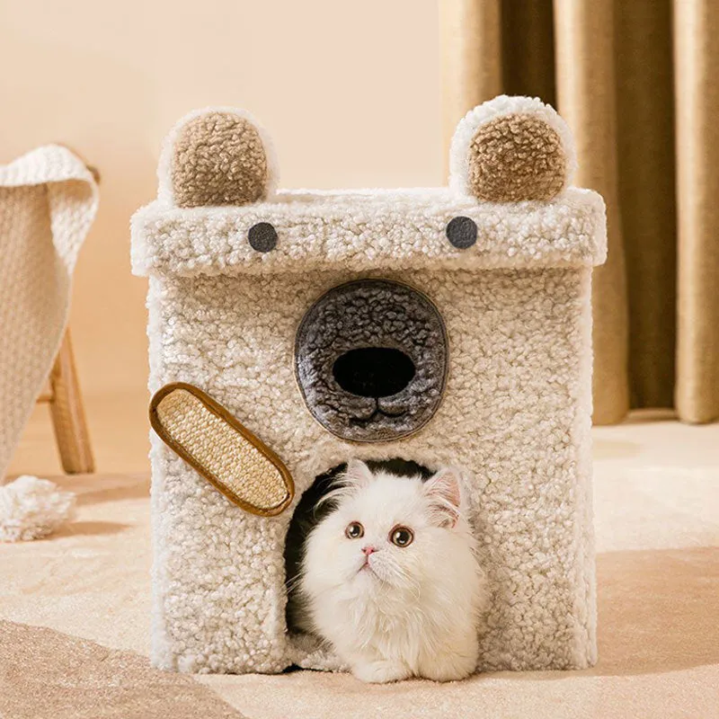 Foldable stool doghouse for small dogs, 35x35cm, with removable washable Teddy velvet cover in green dinosaur colour