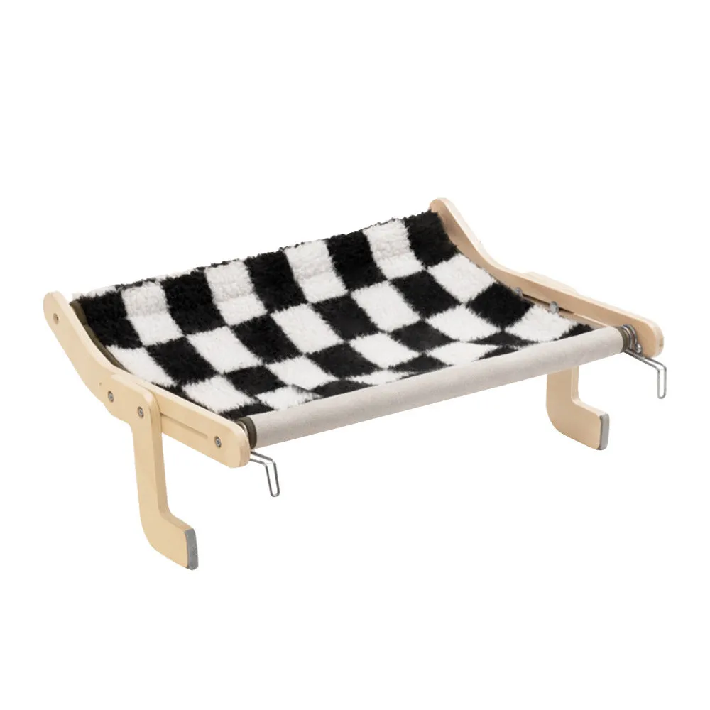Wooden cat hanging bed in black and white colour 60x21.5x39.5cm