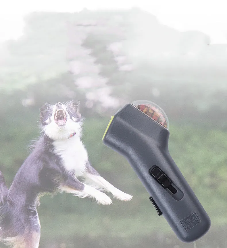 Grey Doggie Treat Launcher made from ABS and PP materials for interactive fetch play