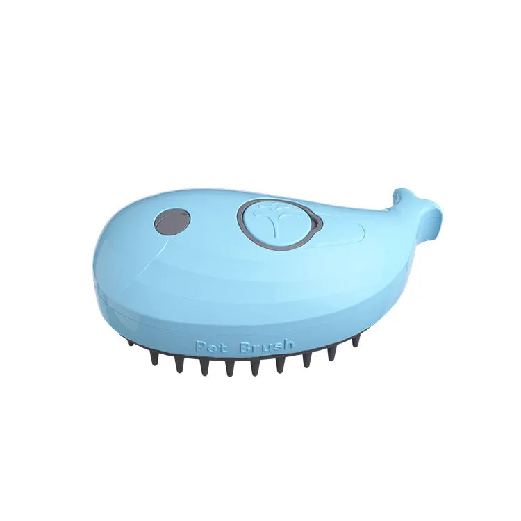 Three-in-one pet spray comb for dogs and cats in sky blue with ABS build and spray function