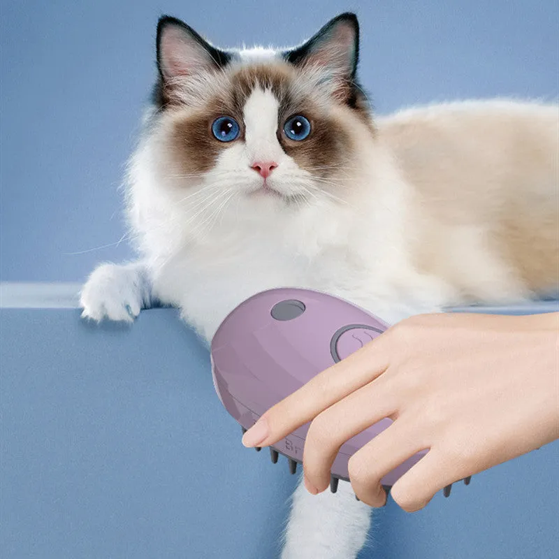 Three-in-one pet spray comb for dogs and cats in sky blue with ABS build and spray function