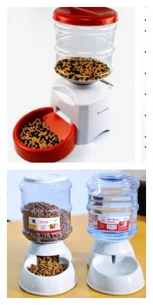 5.5L black automatic pet feeder with LCD screen and bowl for dogs and cats
