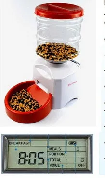 5.5L black automatic pet feeder with LCD screen and bowl for dogs and cats