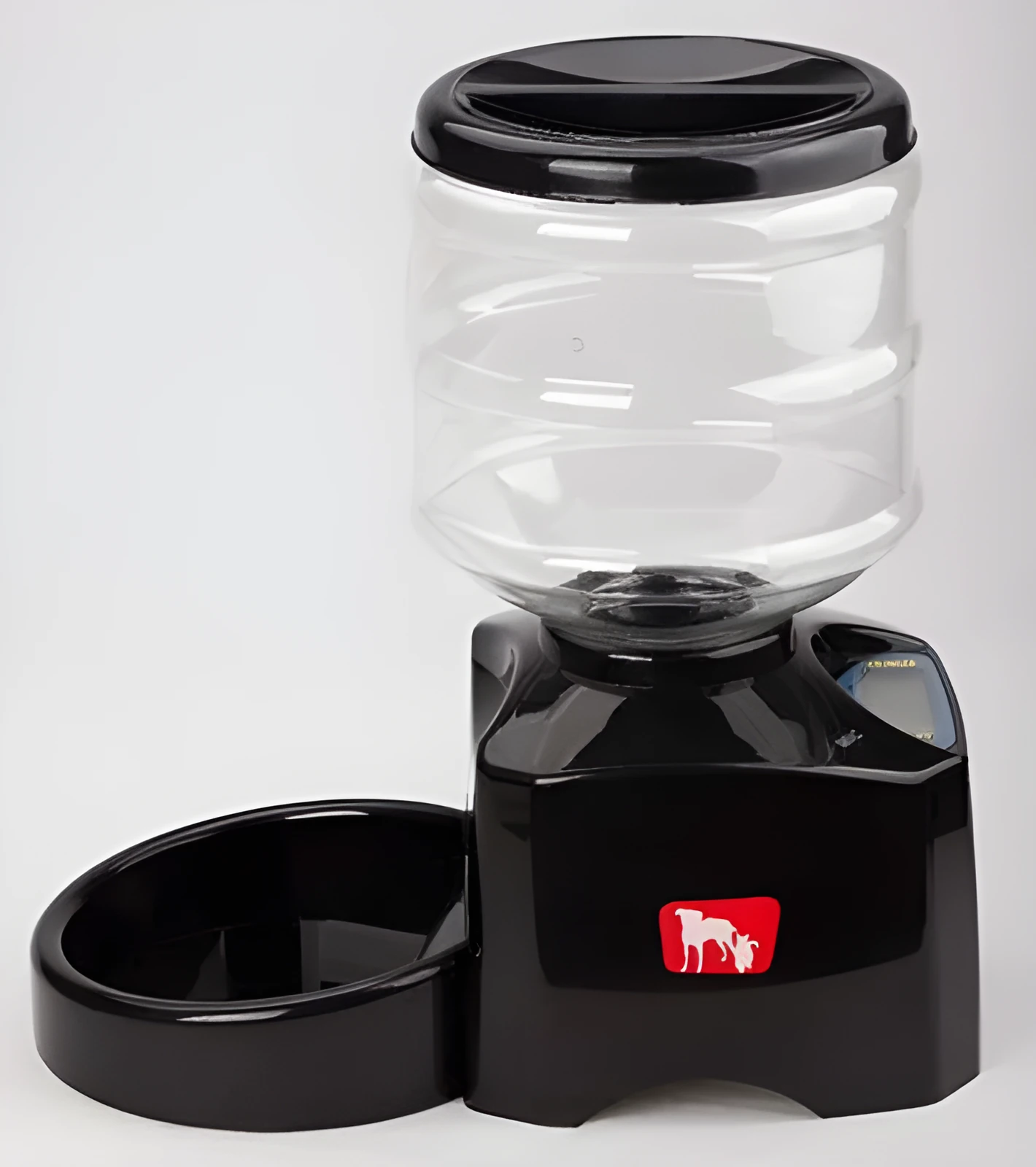5.5L black automatic pet feeder with LCD screen and bowl for dogs and cats
