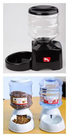 5.5L black automatic pet feeder with LCD screen and bowl for dogs and cats
