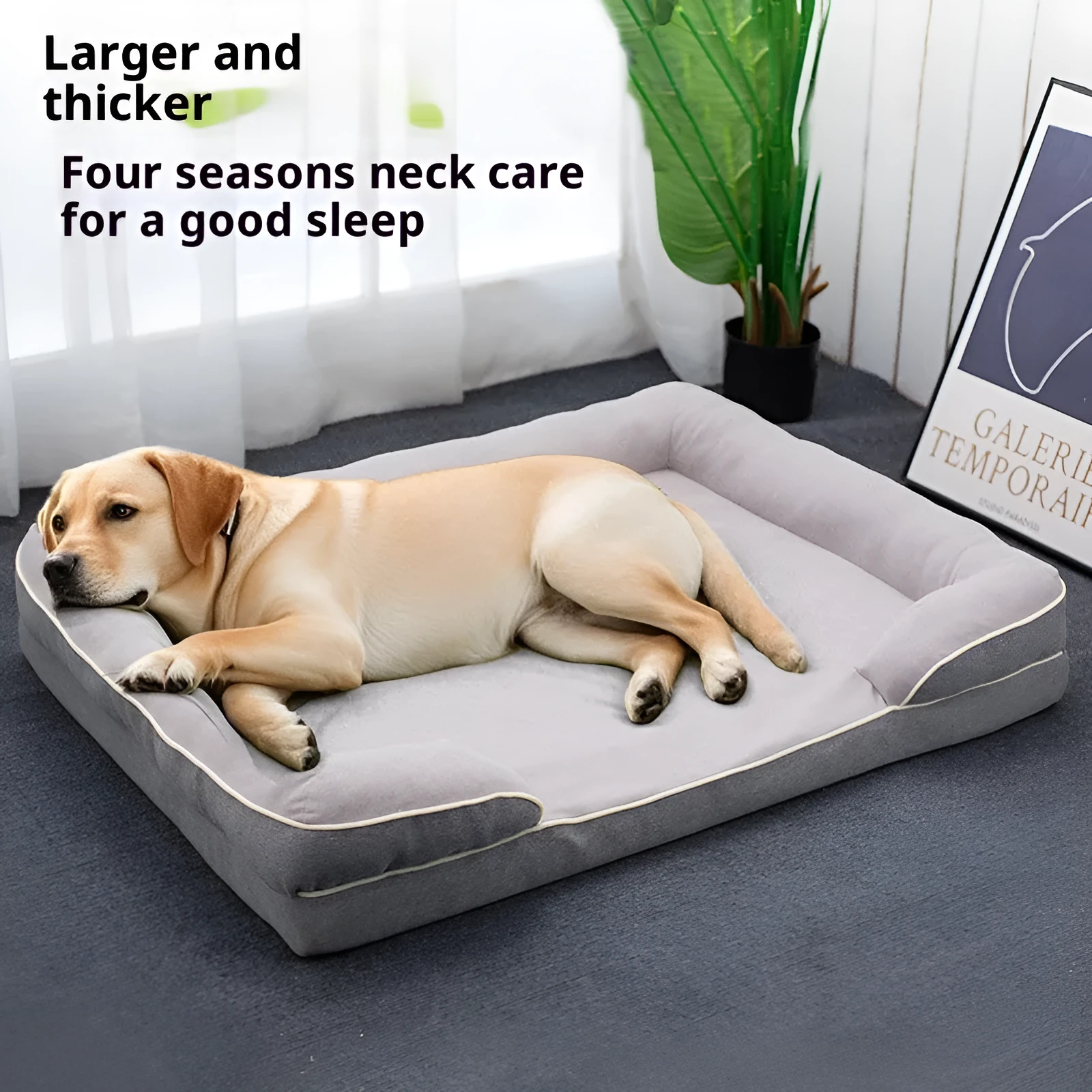 Four Seasons removable washable dog pet bed in green cloth, available in sizes S to 2XL for kennels