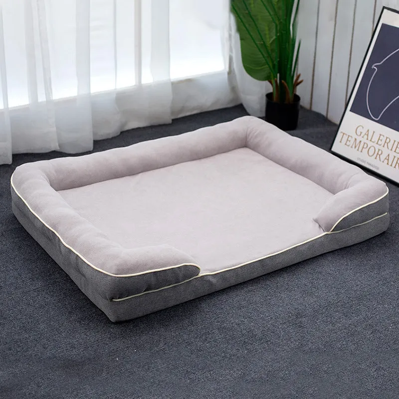 Four Seasons removable washable dog pet bed in green cloth, available in sizes S to 2XL for kennels