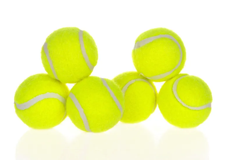 64mm non-toxic rubber and felt dog molar tennis ball toy for chewing and fetching