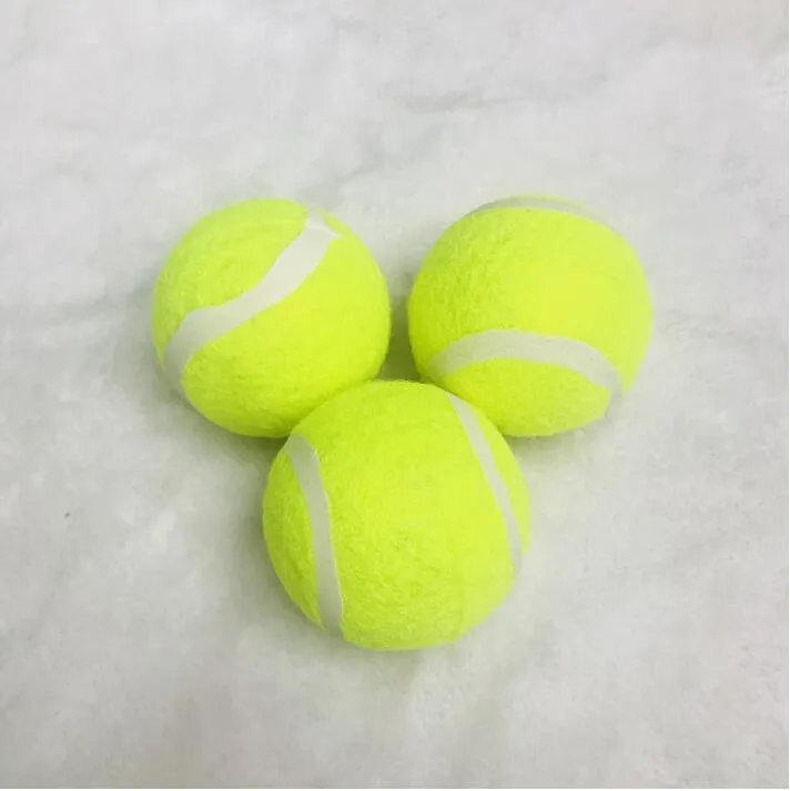 64mm non-toxic rubber and felt dog molar tennis ball toy for chewing and fetching