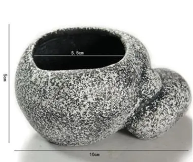 Ceramic simulation stone hydroponic pot with multiple holes for cichlid hideaway breeding in aquarium