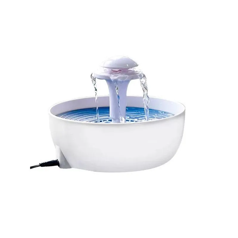 White ABS plastic automatic pet water fountain 20x20x15cm with low-noise pump