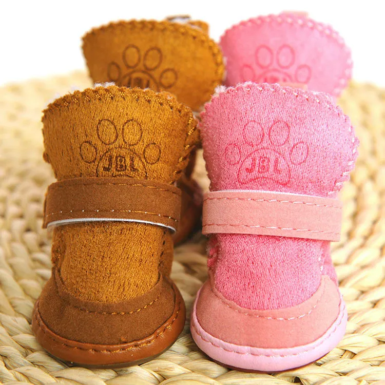 Cotton mesh dog snow boots in coffee colour No.3 size 5cm length for small dogs