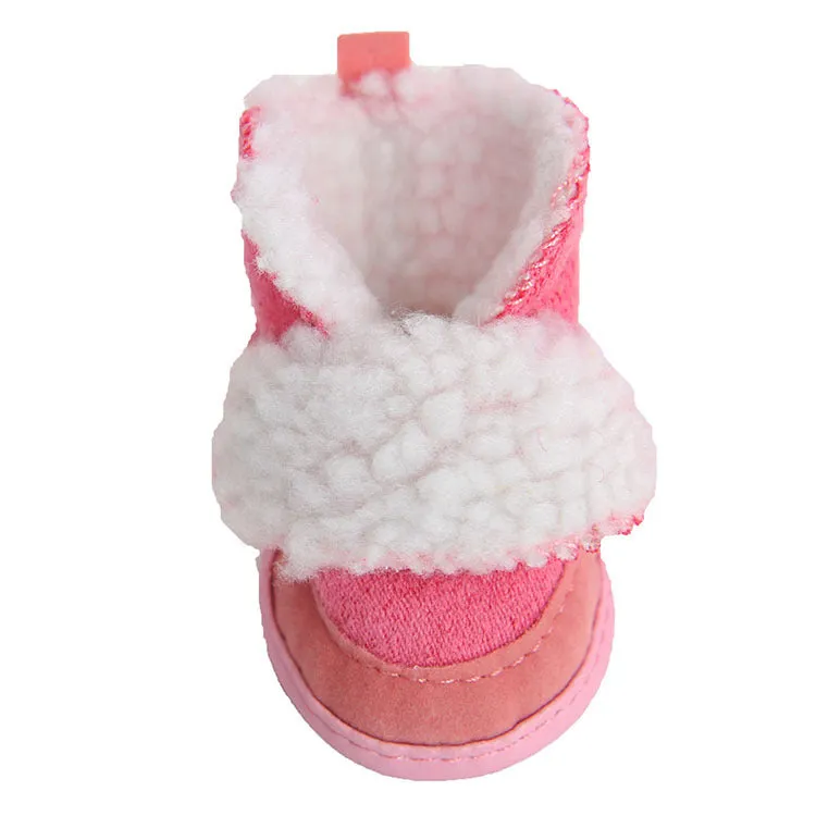 Cotton mesh dog snow boots in coffee colour No.3 size 5cm length for small dogs
