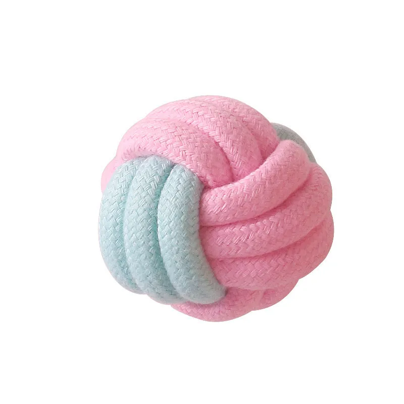 Cotton rope dog chew toy with imitation rabbit fur for small dogs, teeth cleaning play