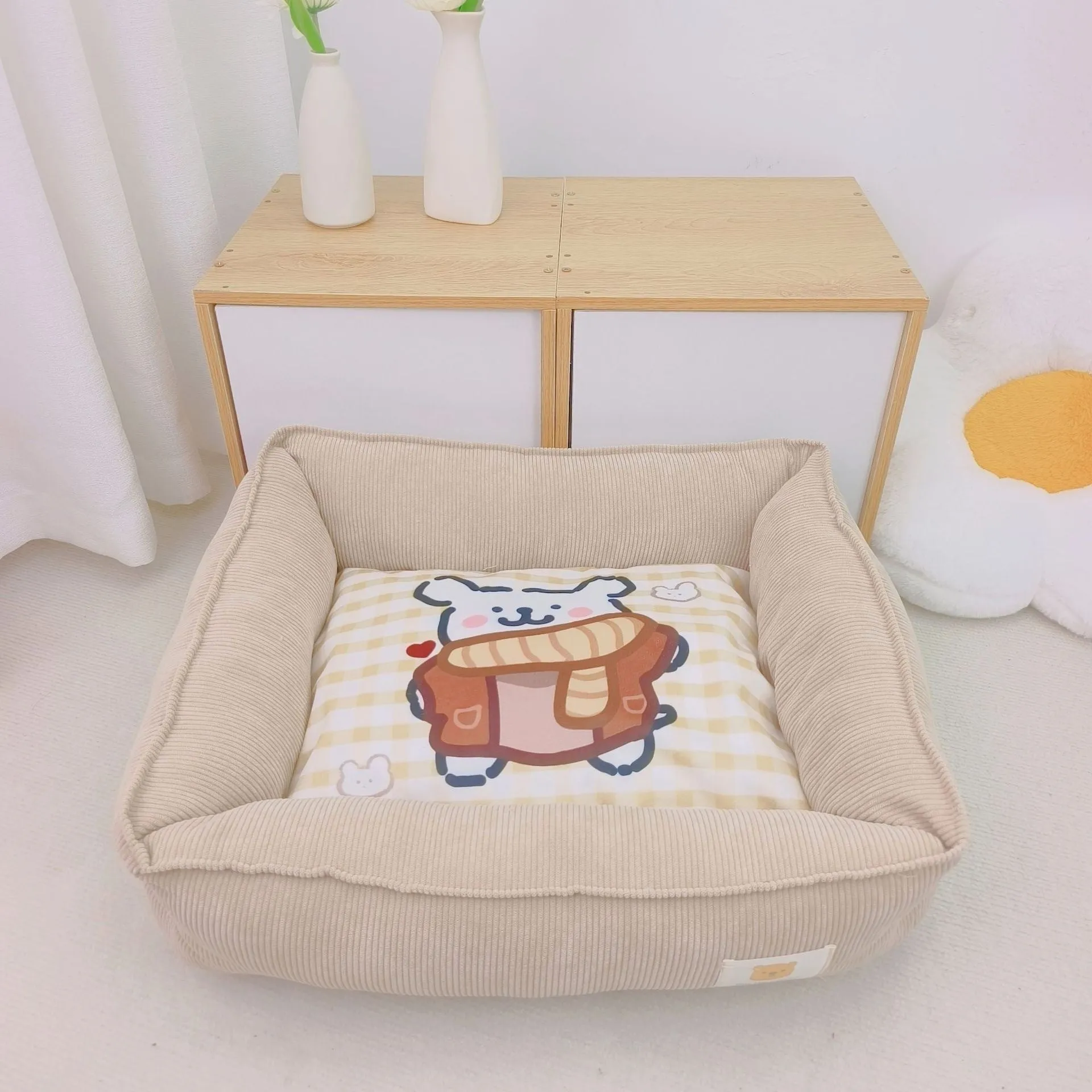 Dog winter cotton pet nest in fine velvet fabric with PP cotton filling showing colour options