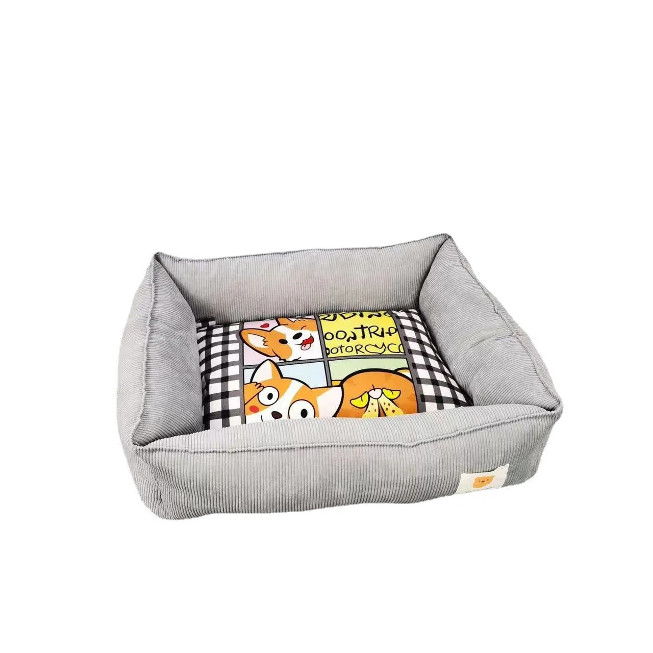 Dog winter cotton pet nest in fine velvet fabric with PP cotton filling showing colour options
